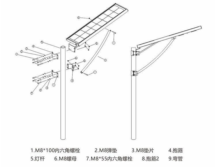 51漫画APP下载汅API免费新版华为下载入口照明一体化太阳能路灯安装示意图