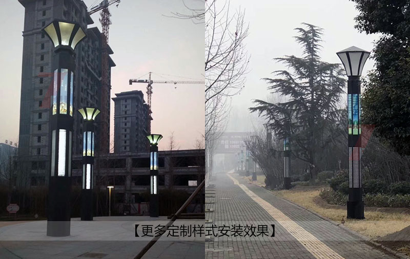 (QDJGDZ-023)六边发光园林立柱动漫画在线无限制免费看定制款公园安装效果实景